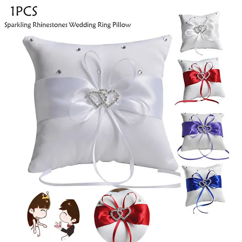 Ring Bearer Pillow - 1 шт. 10*10 см сверкающие стразы