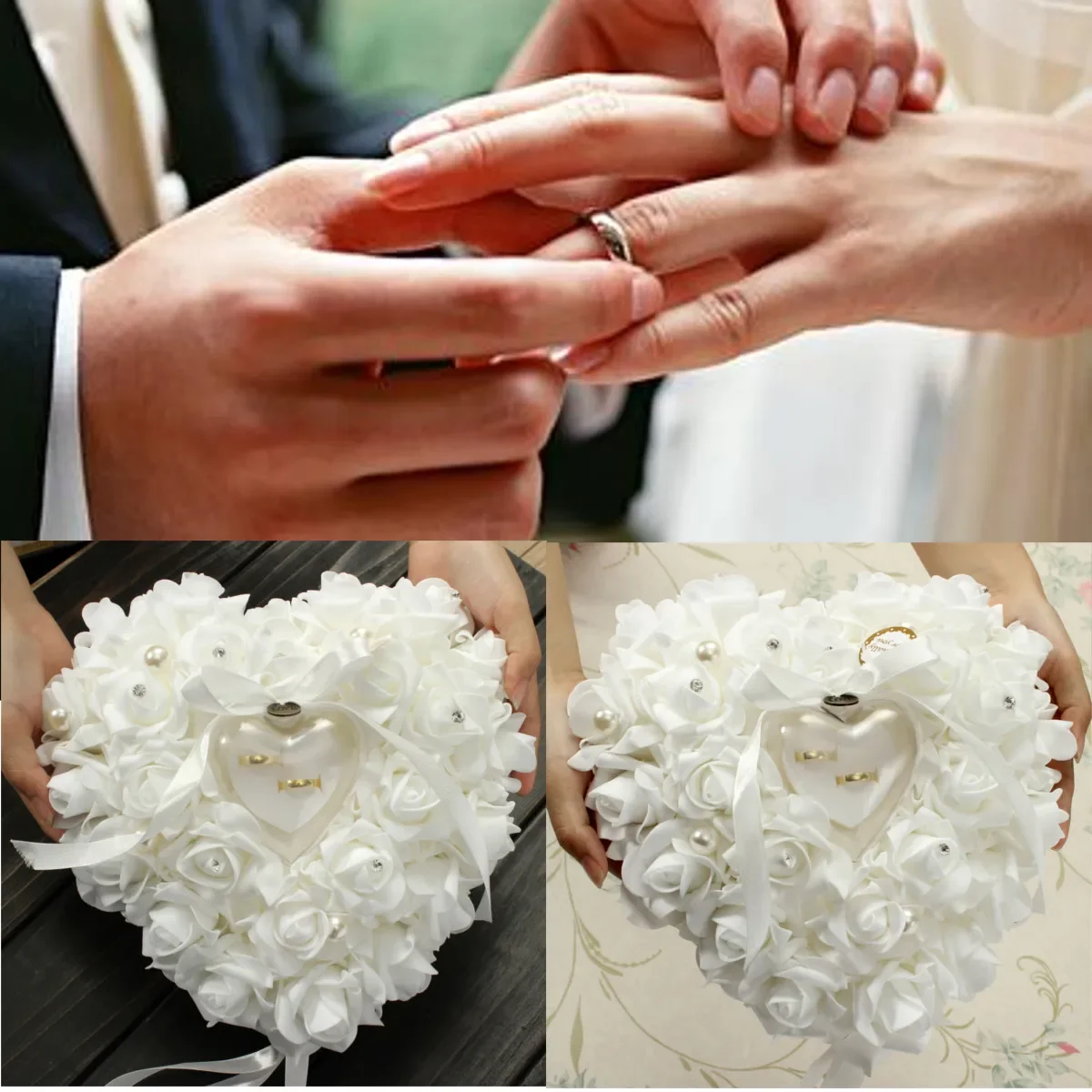 Ring Bearer Pillow - Белая подушка для кольца, держатель для