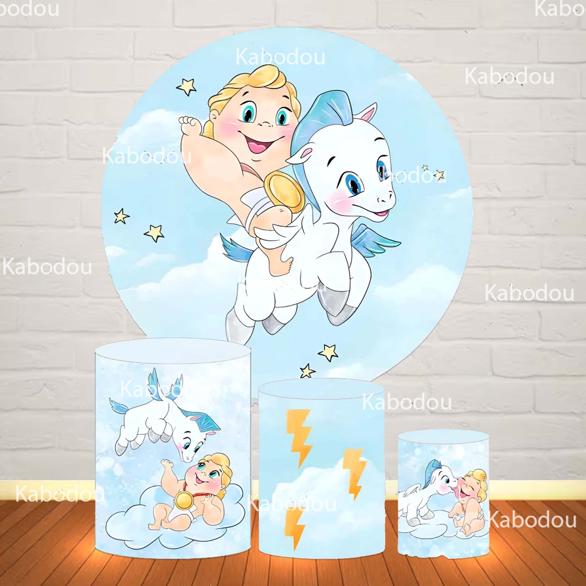 Photo Booth Prop - Круглый фон Hercules Baby Blue для