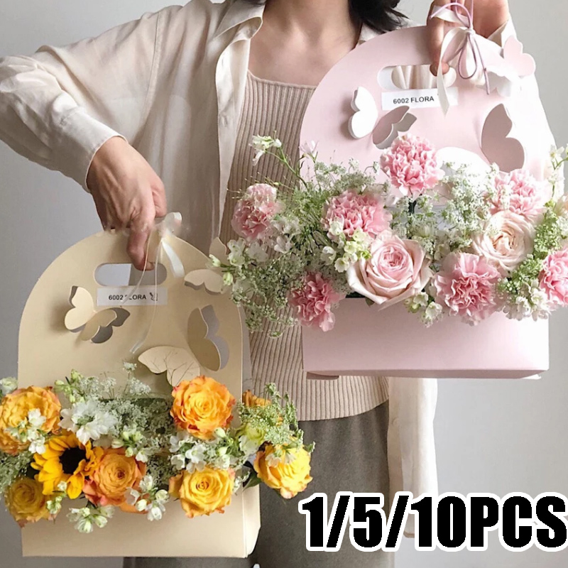 Wedding Hampers - 1/5/10 шт., коробка для цветов-бабочек, ручная
