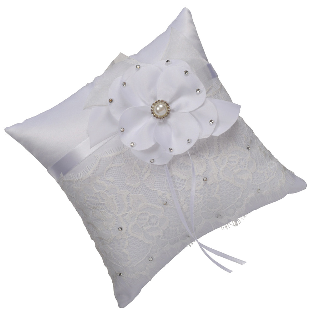 Ring Bearer Pillow - Подушка для обручальных колец с кружевом,