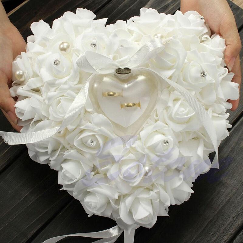 Ring Bearer Pillow - Свадебная церемония цвета слоновой кости, атласное