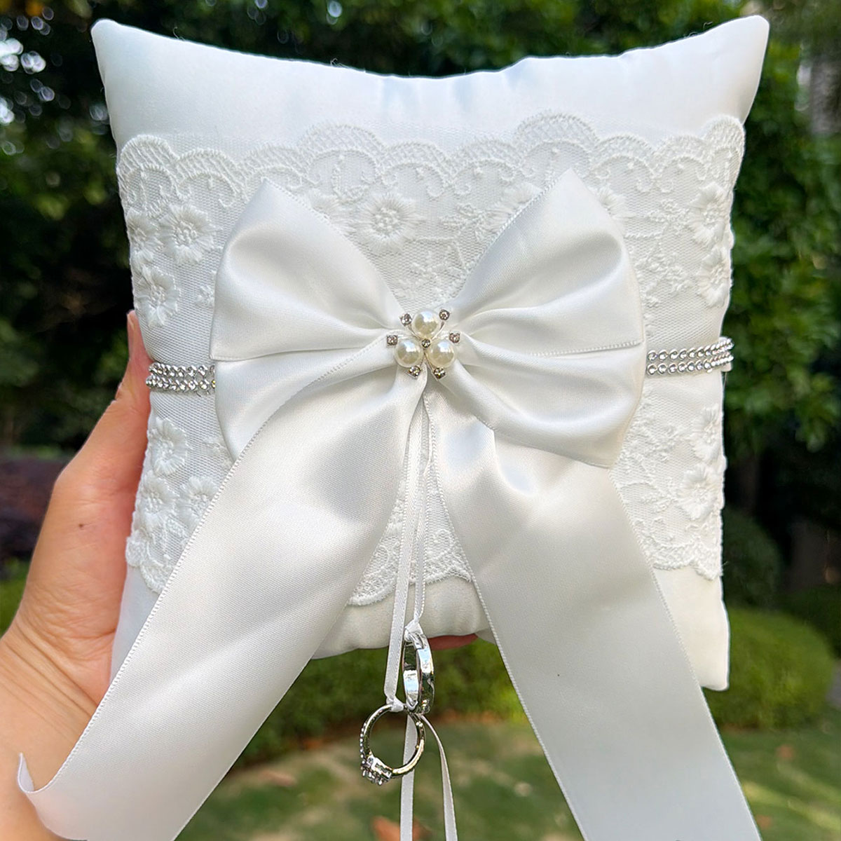 Белая кружевная подушка для об – обзор и цена Ring Bearer Pillow