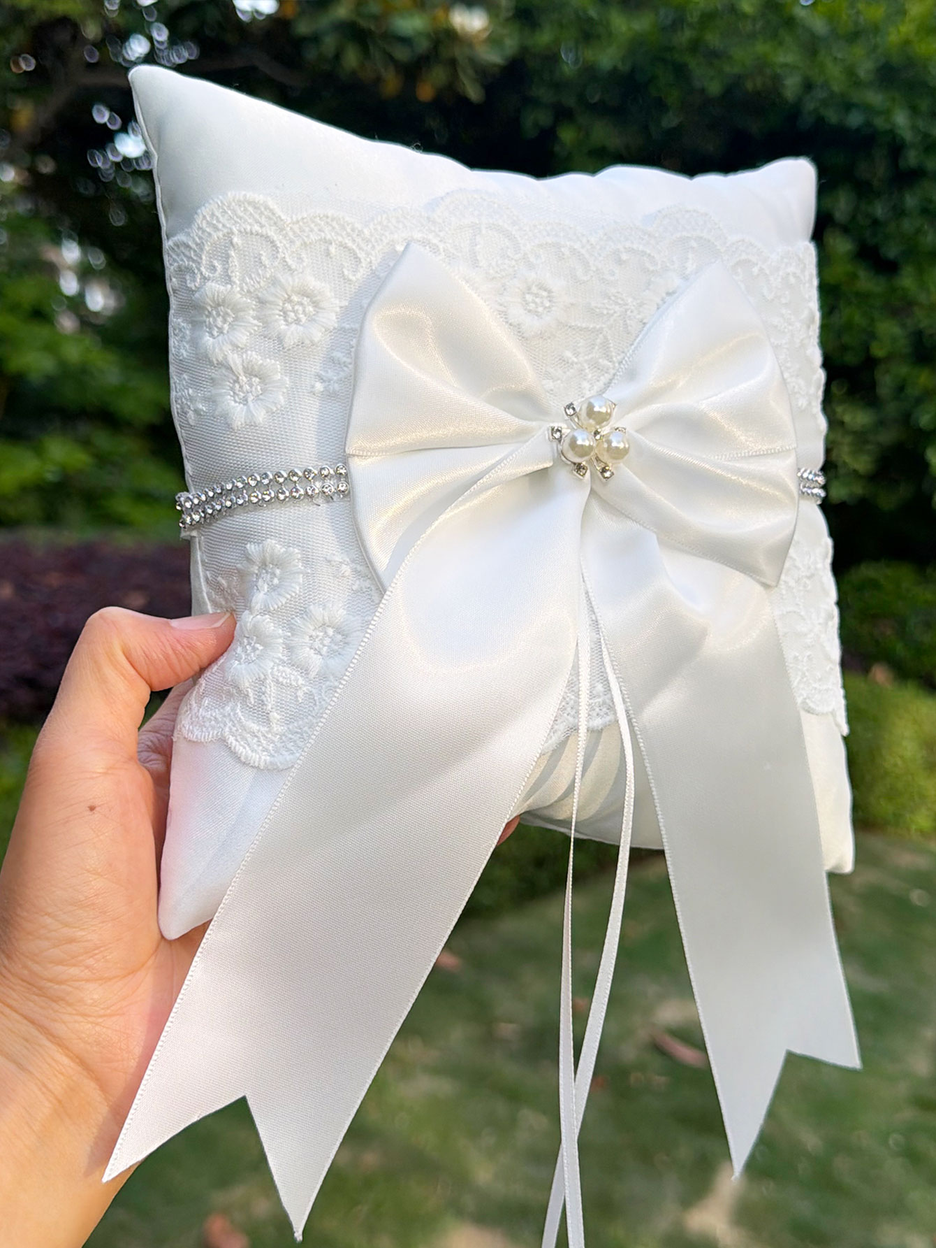 Белая кружевная подушка для об – обзор и цена Ring Bearer Pillow