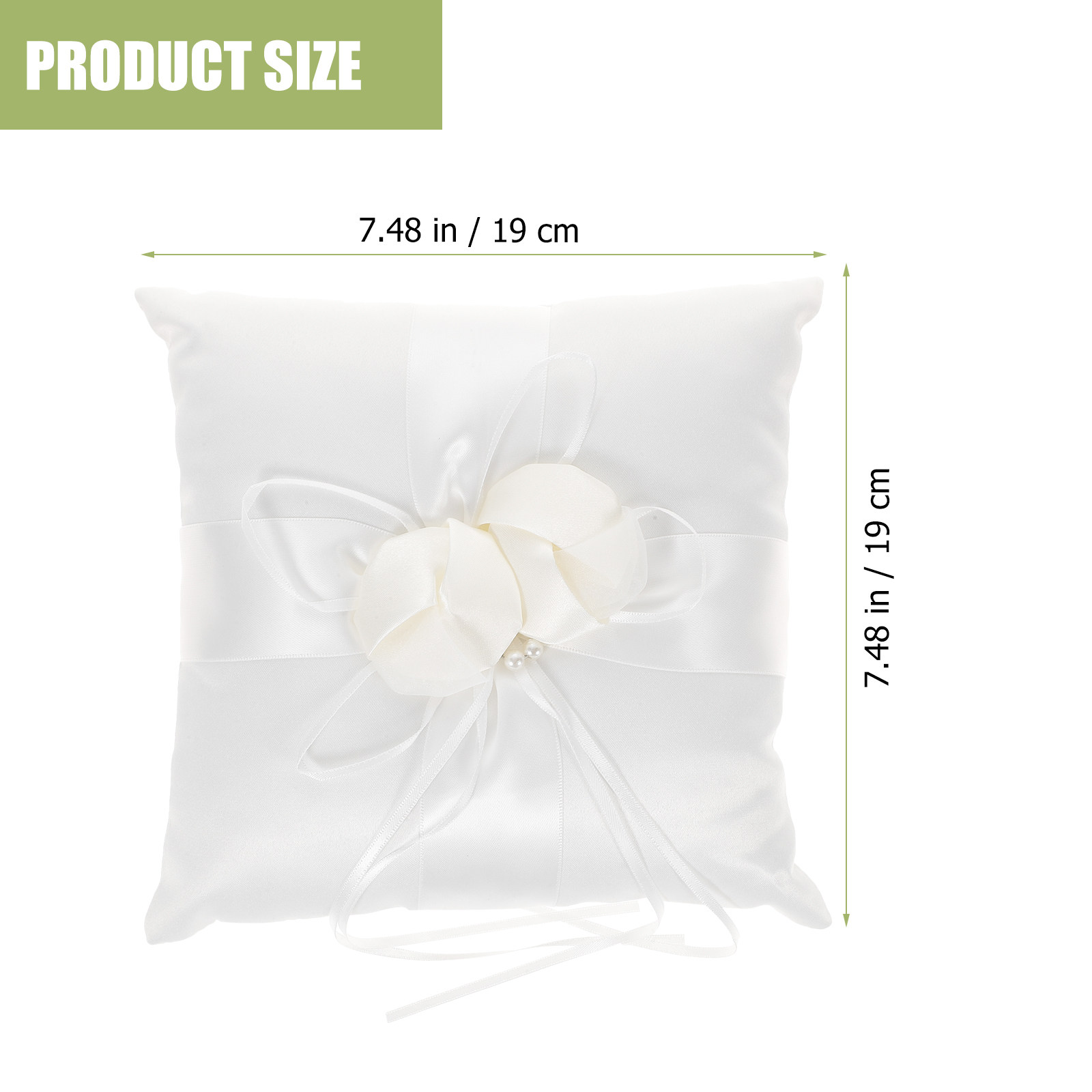 Элегантная белая атласная поду – обзор и цена Ring Bearer Pillow