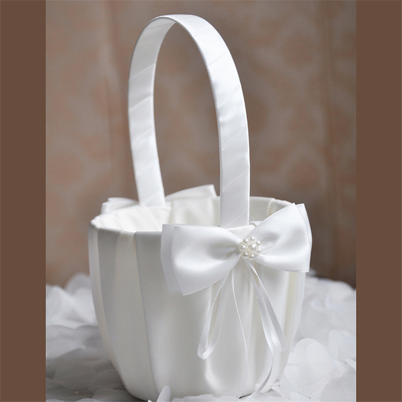 Белая корзина для цветов с жем – обзор и цена Wedding Hampers